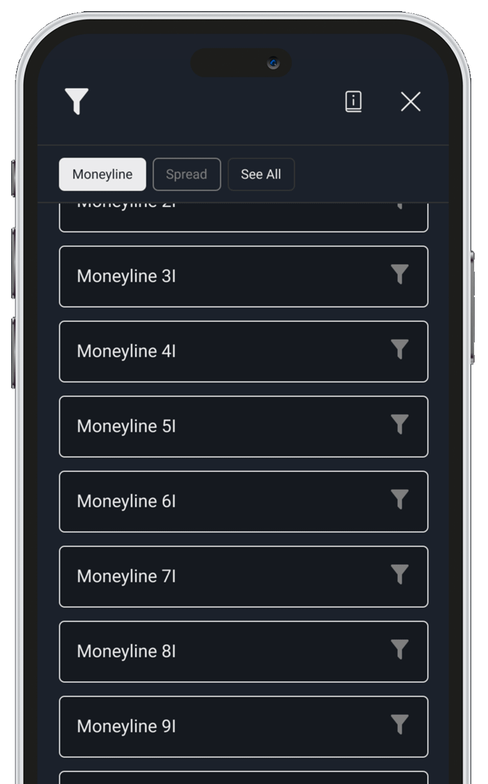 Every betting line. Over 450 bet types.